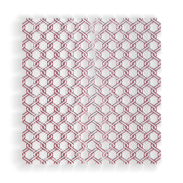 Corte de papel Icono de cerca de cadena aislado sobre fondo blanco. Patrón de malla de alambre metálico. Estilo de arte de papel. Vector
 - Vector, Imagen