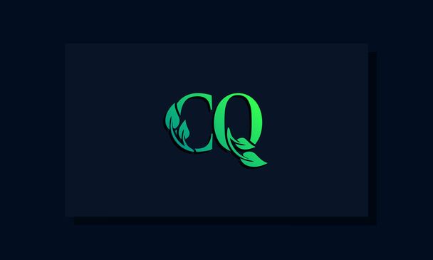 Μικρό στυλ φύλλων Αρχικό λογότυπο CQ. Αυτό το λογότυπο ενσωματώνει με φύλλο και δύο γράμματα με δημιουργικό τρόπο. Θα είναι κατάλληλο για ECO, πράσινο, φύση, γεωργία, περιβάλλον, ανάπτυξη και φυτικά που σχετίζονται με το εμπορικό σήμα ή την εταιρεία. - Διάνυσμα, εικόνα
