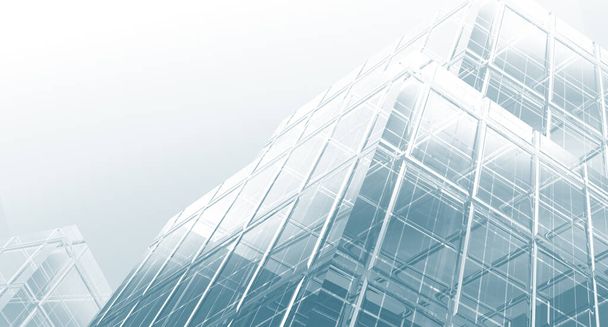 Вид зверху білий сірий і синій колір з офісною будівлею сучасного архітектурного фону
. - Фото, зображення