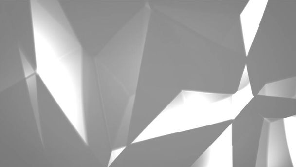 Abstract white and gray polygon triangle pattern background. 3d render illustration - Photo, Image