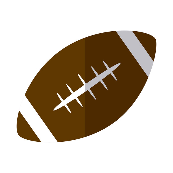 Американский футбольный мяч оборудование плоская икона с тенью - Вектор,изображение