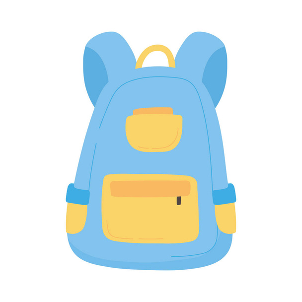 school education backpack isolated icon design white background - Vector, Image