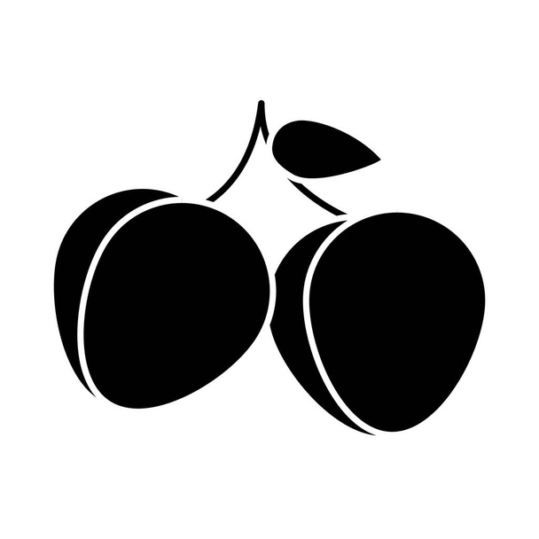 икона фруктов черной смородины, стиль силуэта - Вектор,изображение