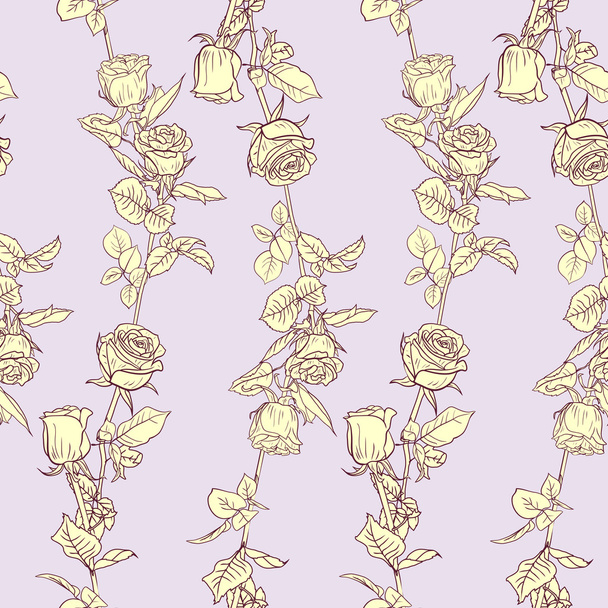 Seamless pattern with roses - Wektor, obraz