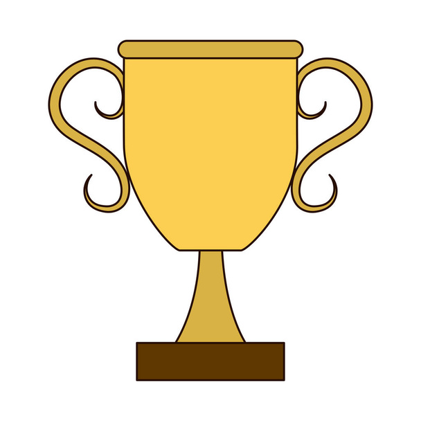 gouden trofee award lijn en vul stijl pictogram - Vector, afbeelding
