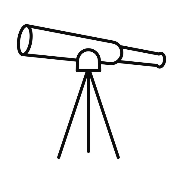 望遠鏡のラインスタイルのアイコンベクトルデザイン - ベクター画像