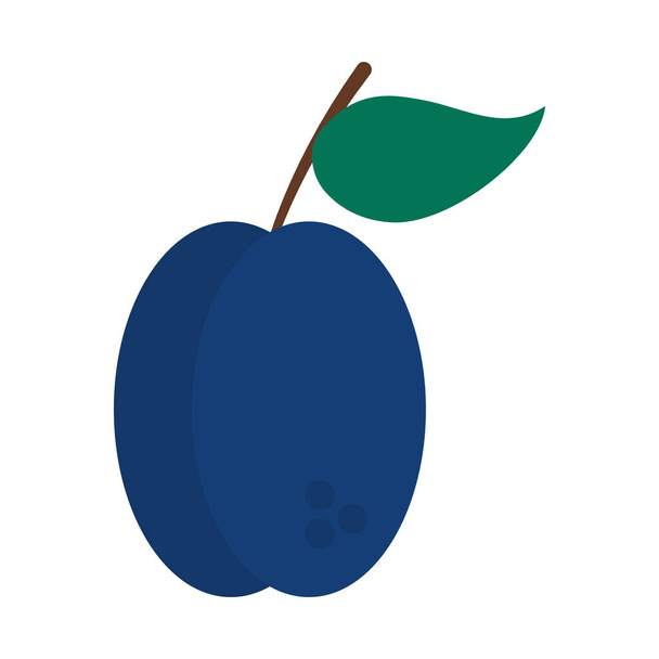 icône de fruits de prune, style plat - Vecteur, image