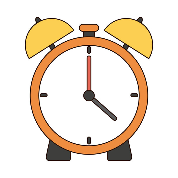 volver a la escuela reloj despertador línea de tiempo y llenar el icono de estilo
 - Vector, imagen