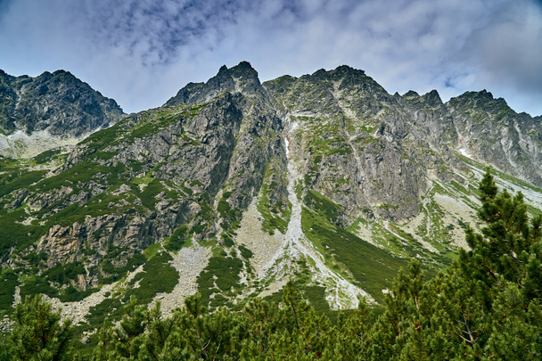 Панорамный вид с дрона на горы в национальном парке Высокие Татры. Северная Словакия, Европа, ЕС. Прекрасный мир. - Фото, изображение