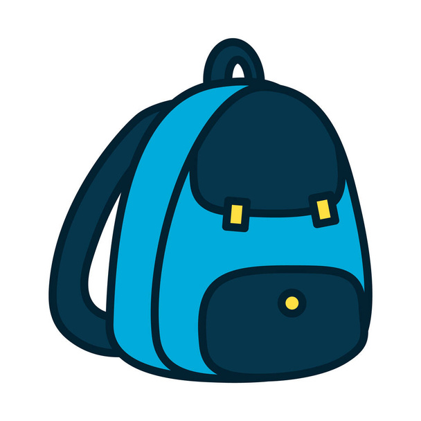 escuela mochila icono, relleno y estilo de línea - Vector, imagen