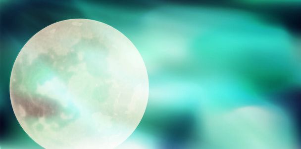ハロウィーンの月の夜空の背景 - ベクター画像