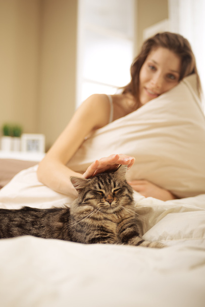 Woman with cat - Photo, image