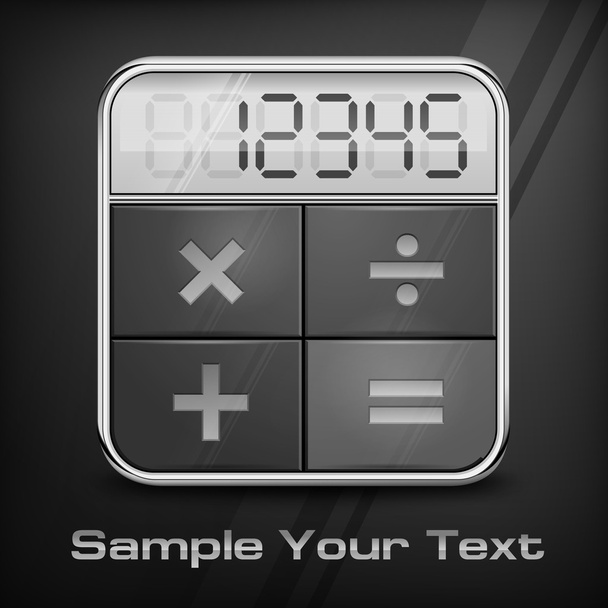 Pocket calculator on black - Vector, Image