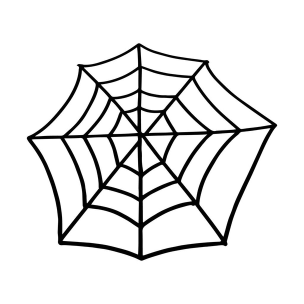 Паутина изолирована на белом фоне. Web для Хэллоуина, страшный, отвратительный элемент дизайна на Хэллоуин. Вектор - Вектор,изображение