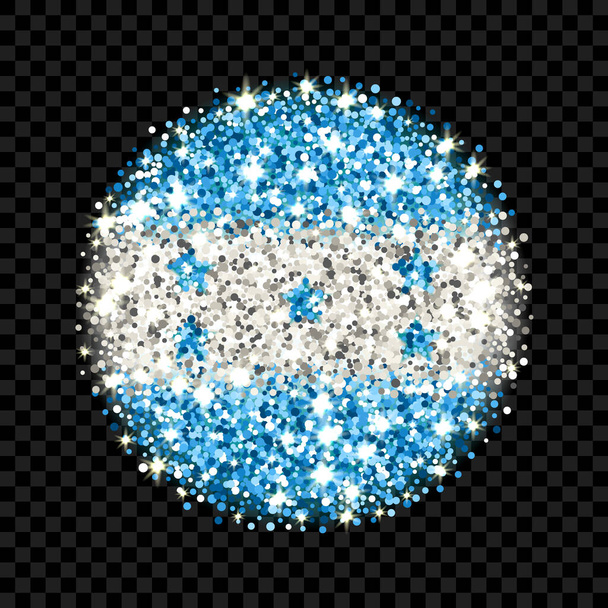 Stemma scintillante della Repubblica dell'Honduras. Icona rotonda con colori nazionali honduregni con effetto glitter. Disegno del pulsante. Illustrazione vettoriale. Uno di una serie di segni - Vettoriali, immagini