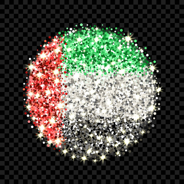 Flagge der Vereinigten Arabischen Emirate funkelt - Vektor, Bild
