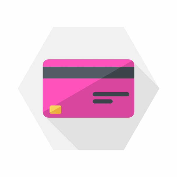 Hitelkártya Rózsaszín ikon vektor elszigetelt. - Vektor, kép