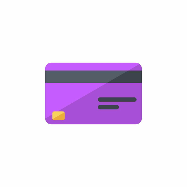 Kreditkarte Lila - weißer Hintergrund Icon Vektor isoliert. - Vektor, Bild
