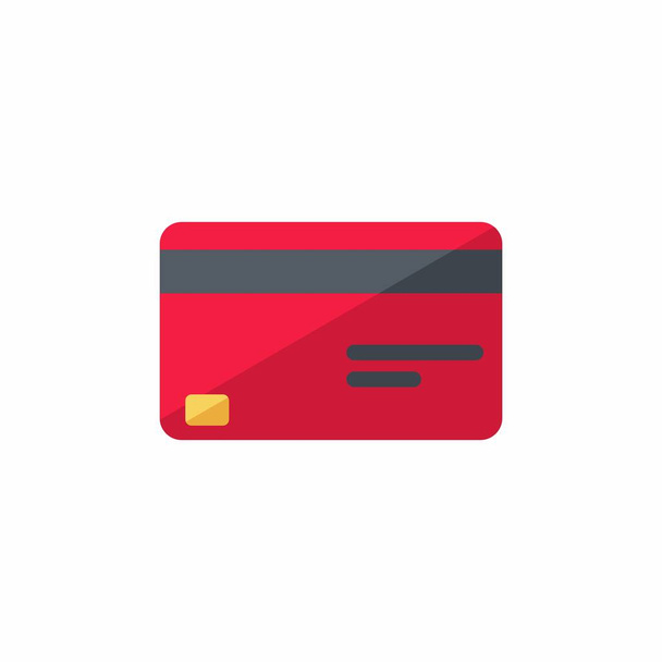 Carte de crédit Rouge - Blanc Icône de fond vecteur isolé. - Vecteur, image