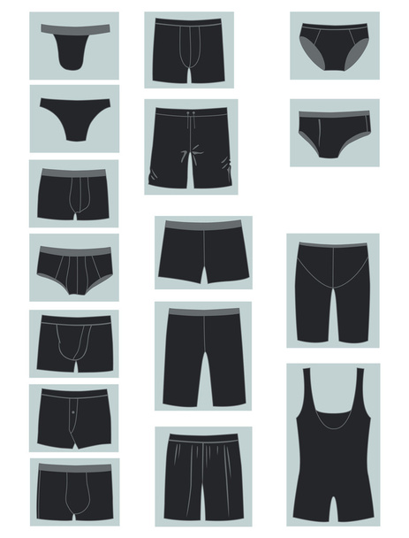 Iconos de ropa interior masculina
 - Vector, imagen