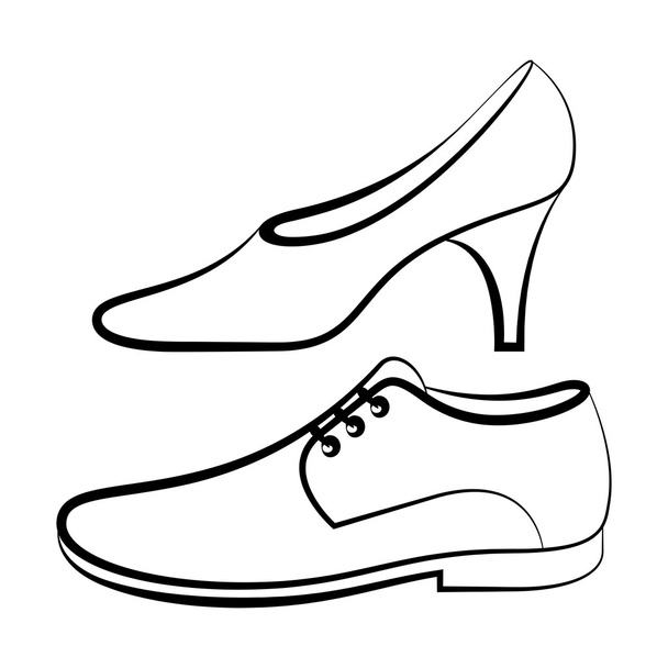 Dámské a Pánské boty - Vektor, obrázek