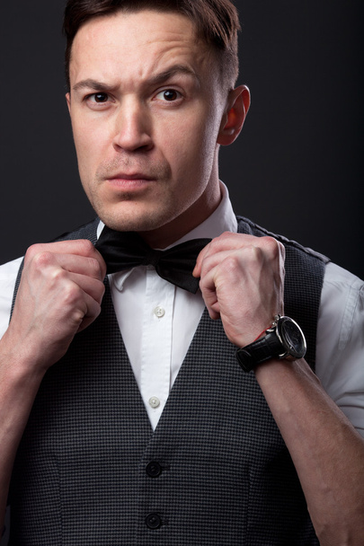 Young handsome man with bow tie - Photo, Image