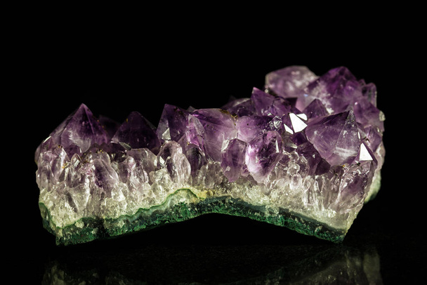 Amethyst druse in front of black - Photo, Image