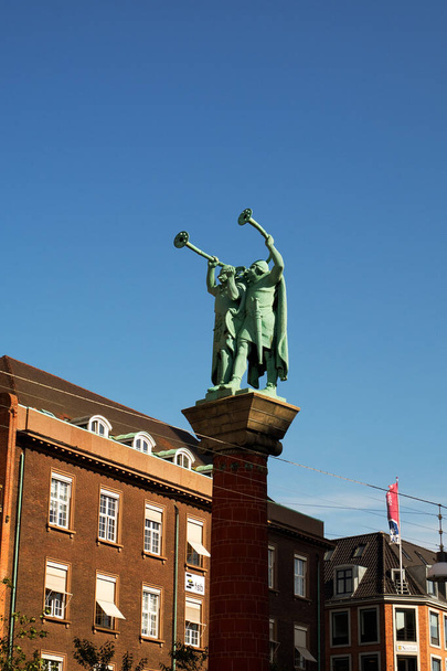 Denmark. Copenhagen. Statue of Lur Blower Column in Copenhagen. September 19, 2018 - Φωτογραφία, εικόνα