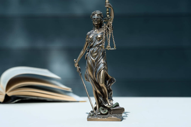 Statue of Justice. Closeup of figure of lady justice or justitia  - Photo, image