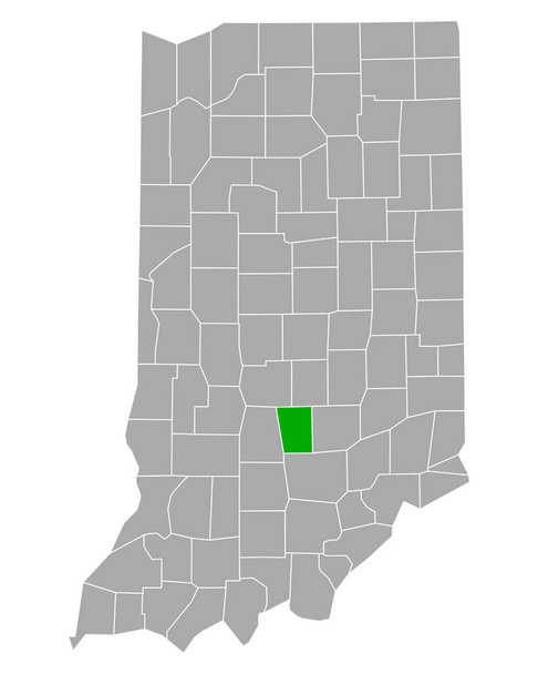 インディアナ州のブラウン地図 - ベクター画像