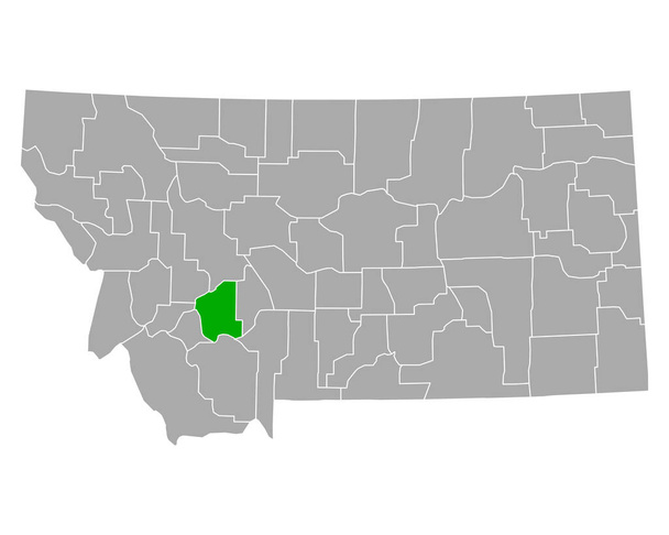 Χάρτης του Jefferson στη Montana - Διάνυσμα, εικόνα