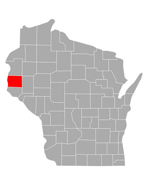 ウィスコンシン州のセント・クロワ地図 - ベクター画像