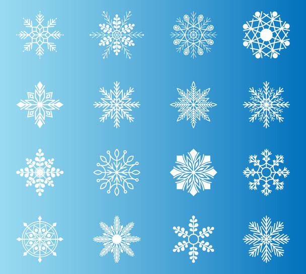 雪の結晶冬セット - ベクター画像