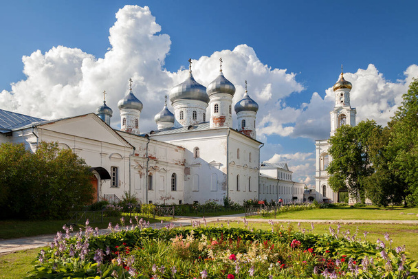 The St. George's (Yuriev) Monastery, Veliky Novgorod, Russia. Yurievo village, outskirts of Veliky Novgorod. UNESCO world heritage site. - Fotó, kép