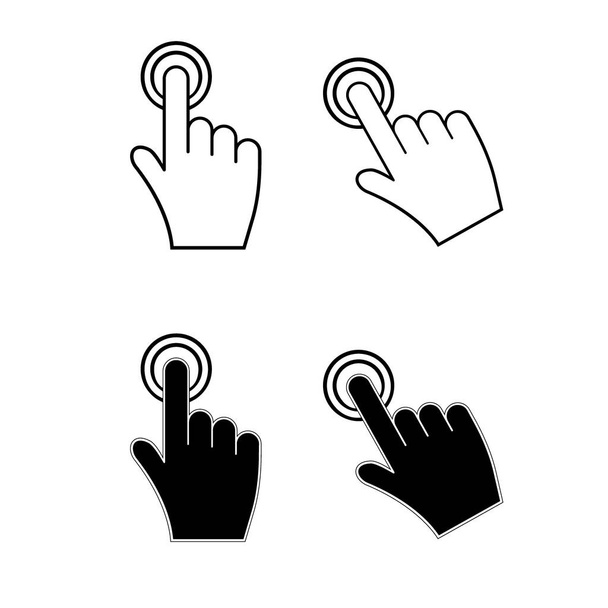 Hand touch / tap gesture line art vector icon for apps and websites - Vector, Image