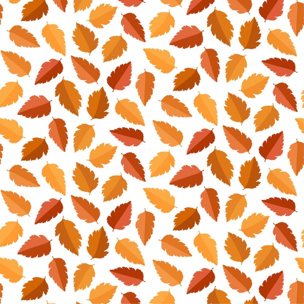 Seamless pattern of colorful yellow and red leaves - Vektori, kuva