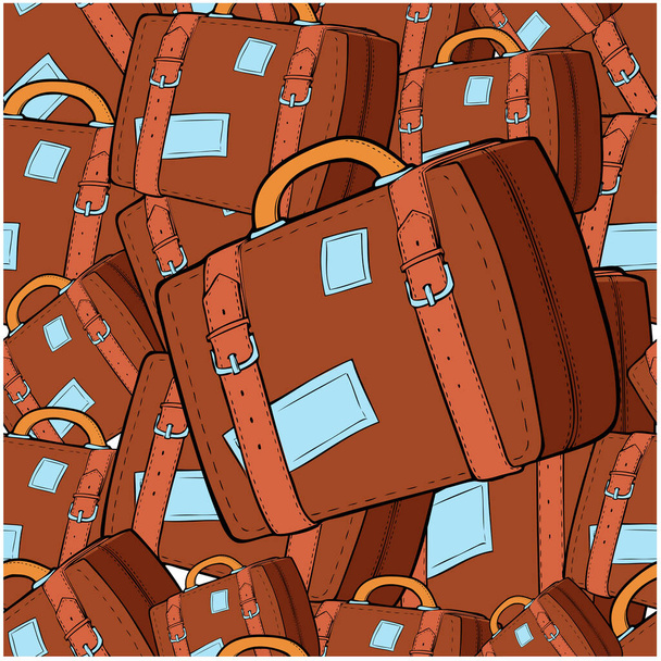 Modèle vectoriel sans couture grands et petits sacs de voyage - Vecteur, image