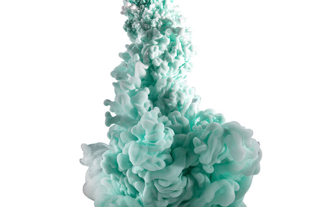 Splash of color ink isolated on white. Abstract scientific background. - Valokuva, kuva
