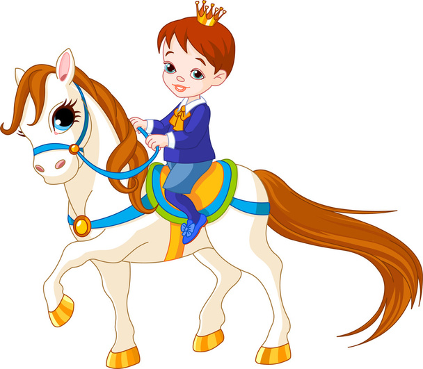 Little princess on horse - Διάνυσμα, εικόνα