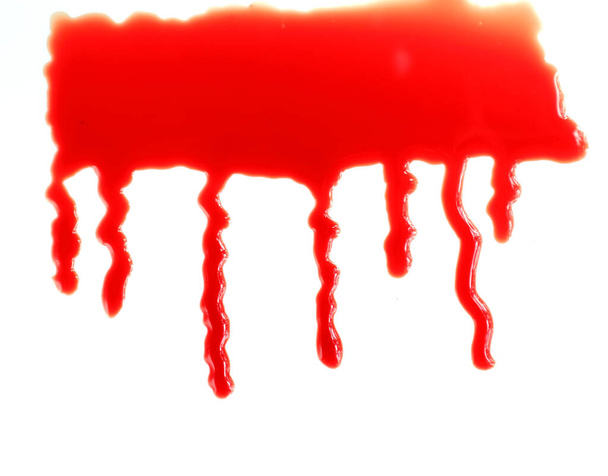 Sangre goteando sin fisuras. Mancha de sangre roja de Halloween, gotas sangrientas sangrantes
 - Foto, Imagen