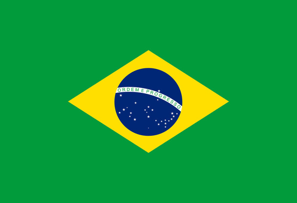 Brezilya bayrağı. Vektör illüstrasyonu - Vektör, Görsel