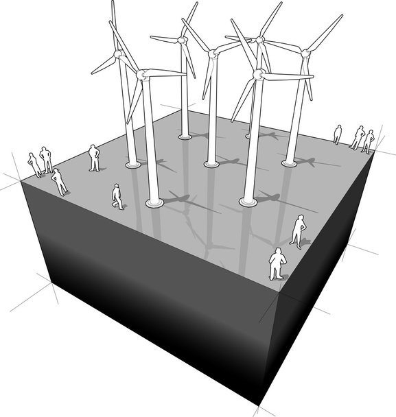 windturbines diagram - Vector, afbeelding