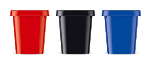 Set of Colored Plastic Containers. Part 2/2.  - Фото, изображение