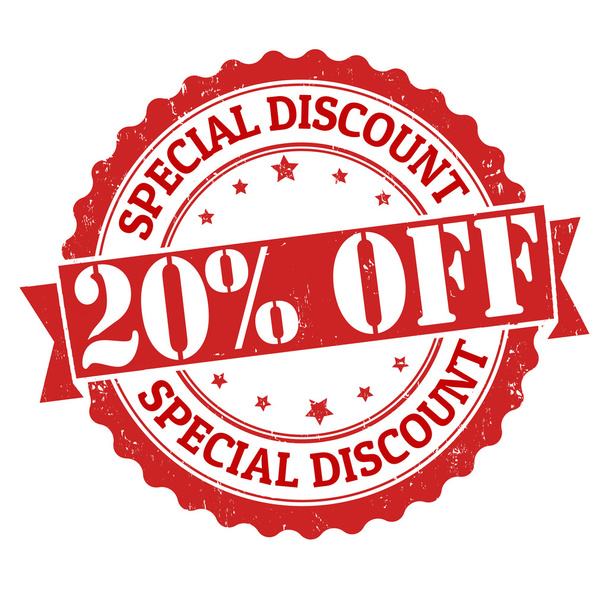 Special discount 20 off stamp - Vector, Image