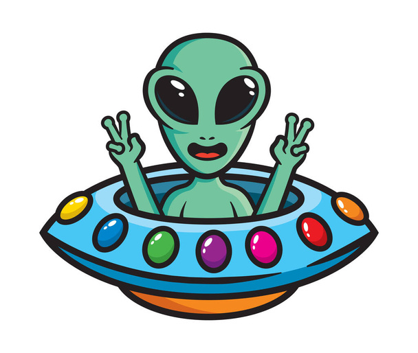 alien monster vector icon on a white background - Vector, Image