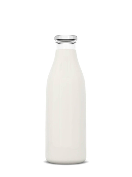 Milk bottle. 3d illustration isolated on white background  - Foto, Imagem