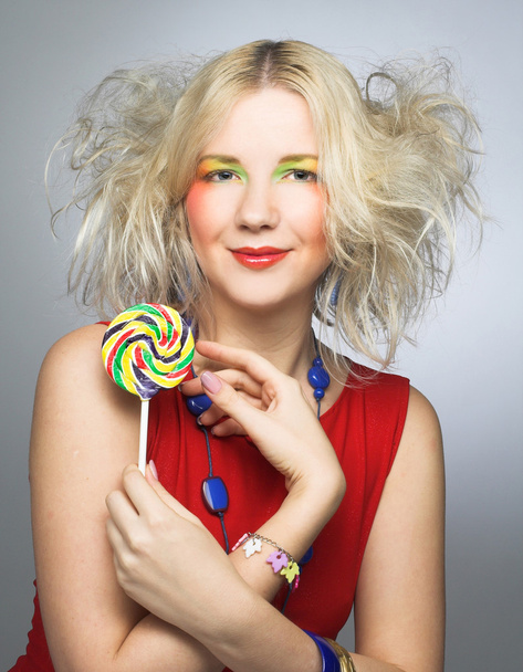 Girl with lollipop - Photo, Image