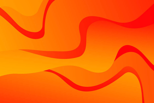 Abstrakter orangefarbener und roter Hintergrund mit geschwungenen Linien. Lava. Burn. Feuer. Flamme. - Vektor, Bild