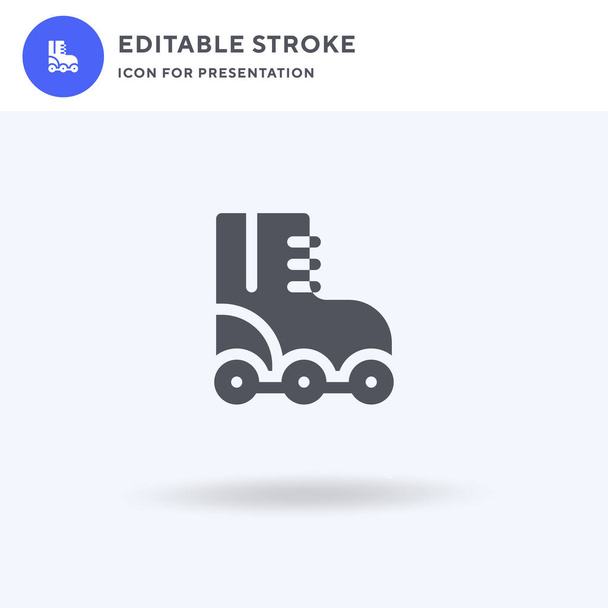Rollerblade Skates icon vector, gevuld plat bord, solide pictogram geïsoleerd op wit, logo illustratie. Rollerblade Skates icoon voor presentatie. - Vector, afbeelding