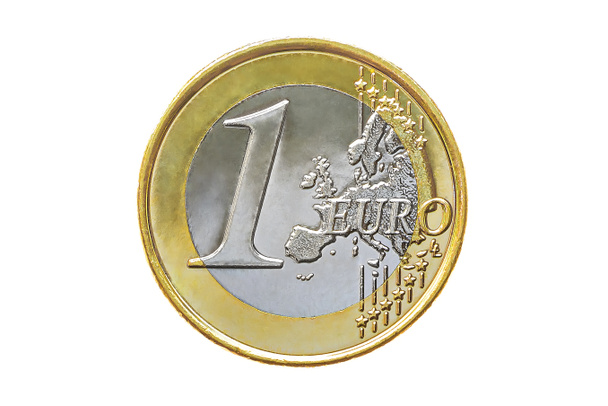 één euromunt - Foto, afbeelding
